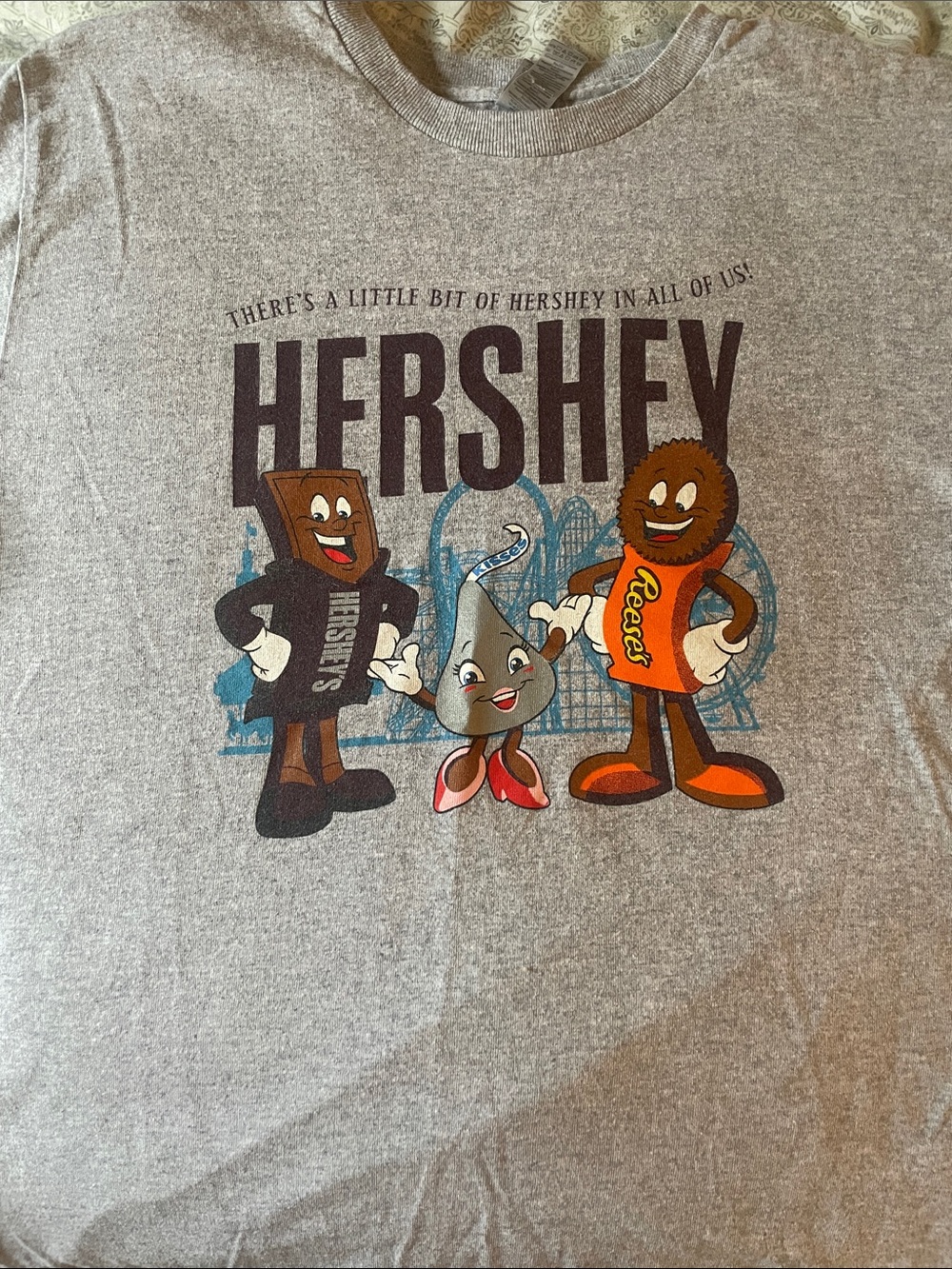 Hershey x Reese's Graphic Tee - Gray with Multicolor Characters